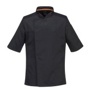 Jacheta cu maneca scurta pentru bucatari, plasa MeshAir [C738] Negru