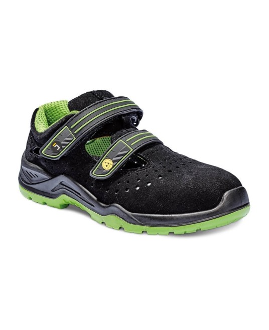 Sandale de protectie ESD foarte comode S1P Negru cu verde