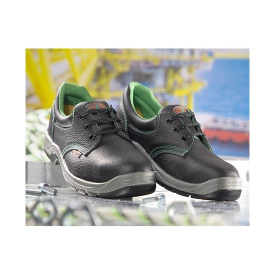 Pantofi de protectie cu bombeu metalic si lamela, talpa PU/PU, S3 [G3273] Negru si verde