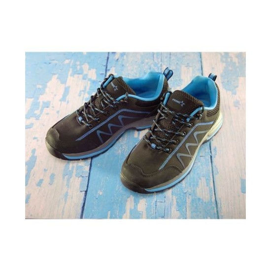 Pantofi de lucru femei, softshell O1[G3319] Negru si albastru