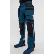 Pantaloni de lucru stretch premium DX440, albastru portocaliu