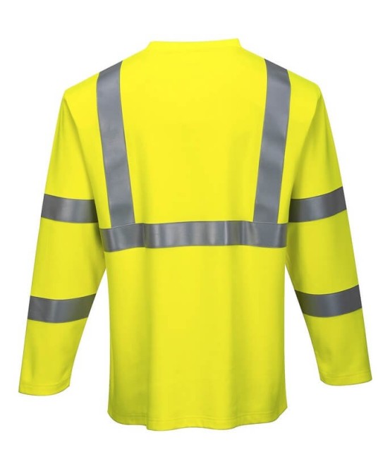 Tricou cu maneca lunga ignifug, reflectorizant Hi-Vis, antistatic [FR96] Galben