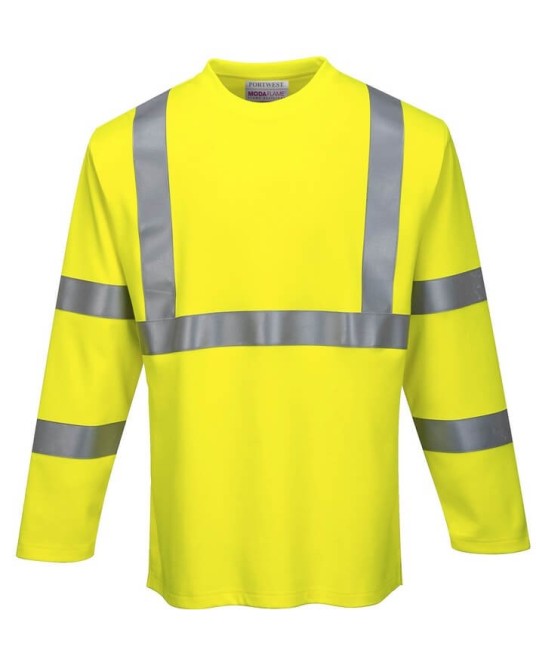 Tricou cu maneca lunga ignifug, reflectorizant Hi-Vis, antistatic [FR96] Galben