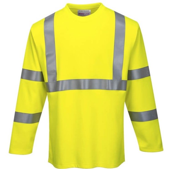 Tricou cu maneca lunga ignifug, reflectorizant Hi-Vis, antistatic [FR96] Galben