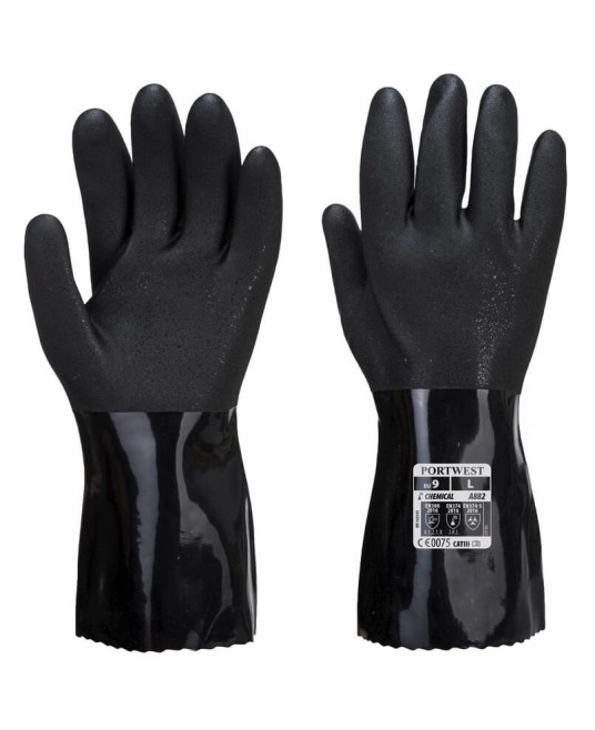Manusi de protectie ESD PVC, protectie chimica pentru mediile explozive [A882] Negru
