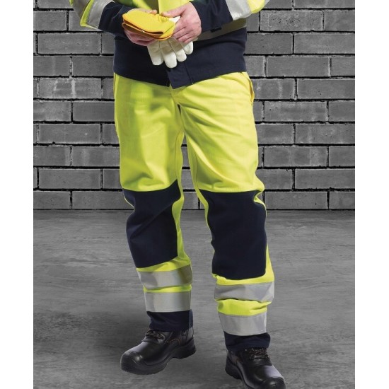 Pantalon Hi-Vis reflectorizant Multi-Norm [FR62] Galben si bleumarin