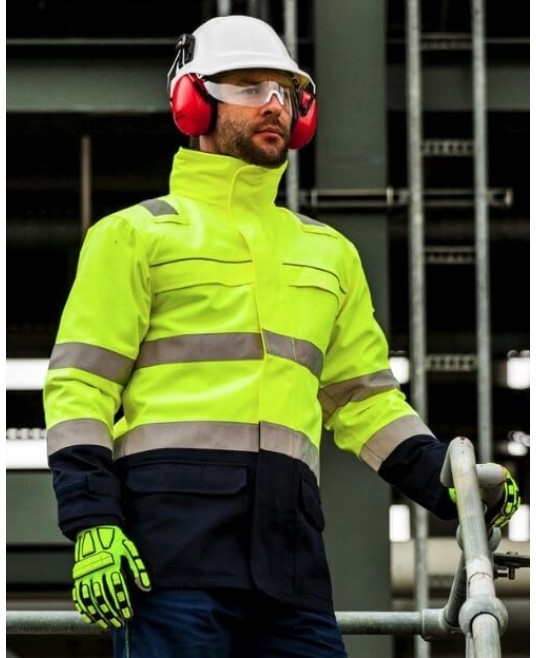 Jacheta de protectie Bizflame Arc Hi-Vis reflectorizant Multi-Norm [FR79] Galben si bleumarin