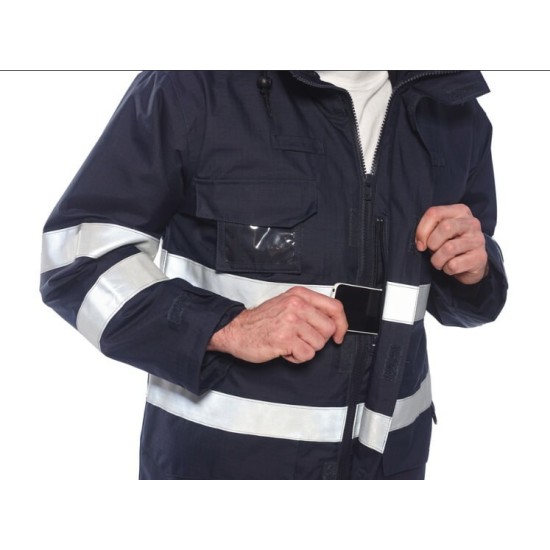 Jacheta de protectie ignifuga vatuita, reflectorizanta, antistatica, Bleumarin Jacheta de protectie ignifuga vatuita, reflectorizanta, antistatica, Bleumarin