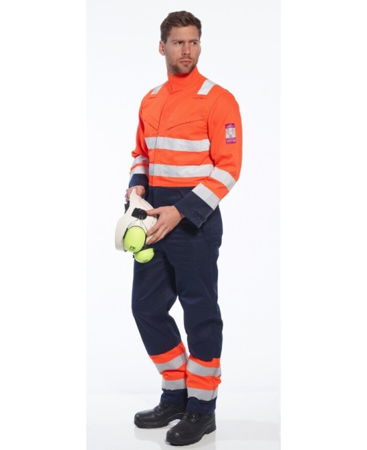 Combinezon de protectie Modaflame RIS Navy/Orange  [MV29] Portocaliu si bleumarin