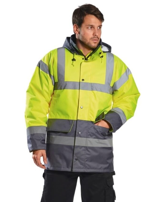 Jacheta vatuita reflectorizanta, inalta vizibilitate, model Traffic, Galben