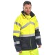 Jacheta impermeabila reflectorizanta, HiVis, bicolora, Galben si bleumarin