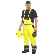 Salopeta vatuita reflectorizanta,inalta vizibilitate, impermeabila [S489] Galben