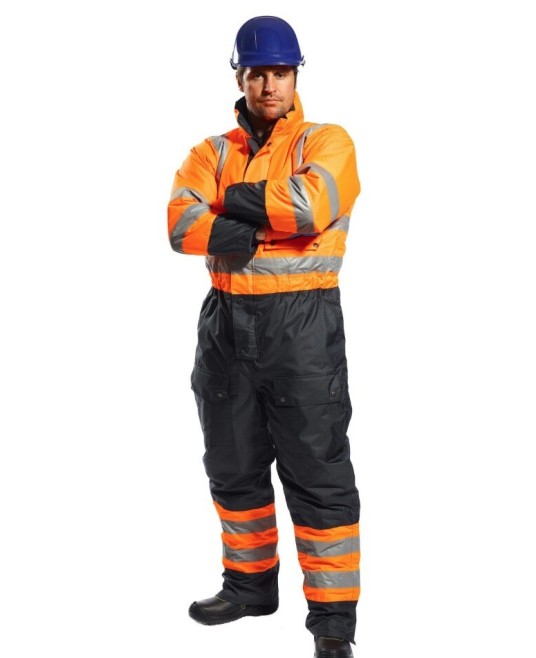 Combinezon vatuit reflectorizant, HiVis, Galben si negru