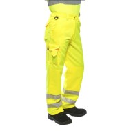 Pantaloni HiVis tercot 245g/m2 galbeni