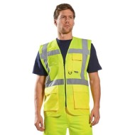 Vesta de protectie reflectorizanta, cu fermoar, galben, portocaliu, rosu [S476] Galben
