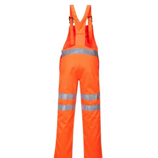 Salopeta de protectie cu pieptar reflectorizanta, HiVis, tercot 280g/m2 [RT43] Portocaliu