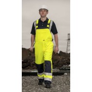 Salopeta de protectie cu pieptar, reflectorizanta, tercot 245g/m2 [TX72] Galben si bleumarin