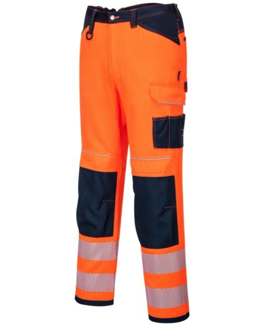 Pantaloni de protectie reflectorizanti, gama premium  PW3 [PW340] Portocaliu si bleumarin
