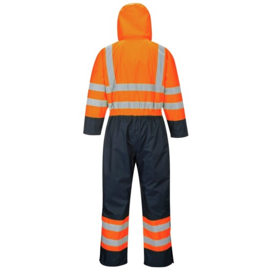 Combinezon vatuit reflectorizant, HiVis, Portocaliu si bleumarin Combinezon vatuit reflectorizant, HiVis, Portocaliu si bleumarin