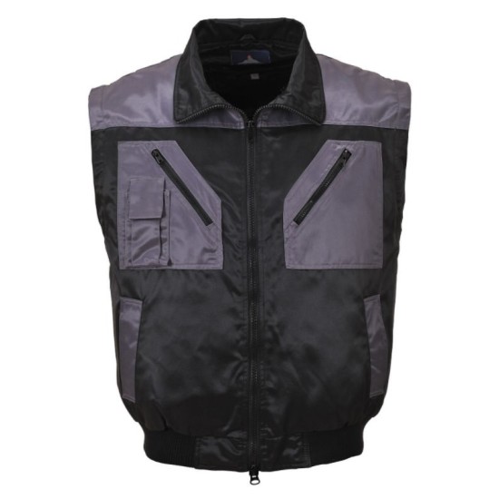 Jacheta de protectie vatuita , 4 in 1, impermeabila, bicolora [PJ20] Negru si gri