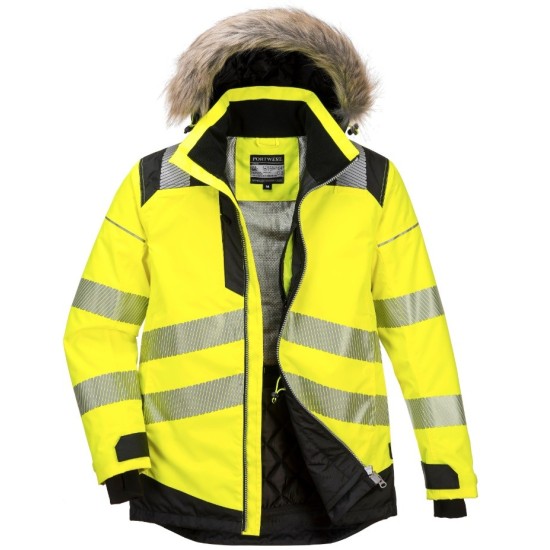 Jacheta vatuita HiVis reflectorizanta, calitate premium, galben si negru [PW369] 