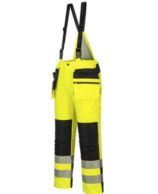 Pantaloni cu bretele vatuiti, reflectorizanti colectia premium Portwest  PW3 [PW351] Galben si negru