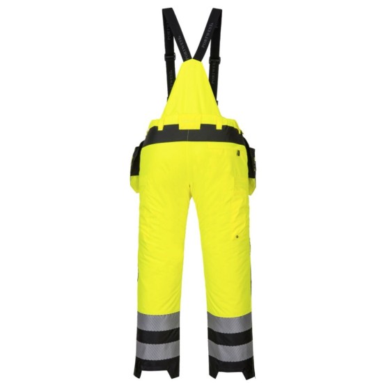 Pantaloni cu bretele vatuiti, reflectorizanti colectia premium Portwest  PW3 [PW351] Galben si negru