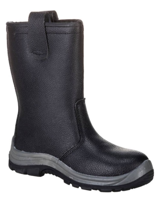 Cizme de piele imblanite, bombeu metalic si lamela, S1P CI HRO [FW12] Negru