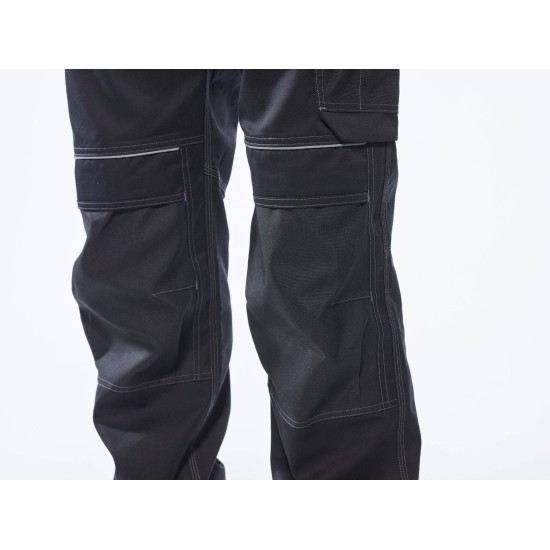 Pantaloni de lucru foarte rezistenti, buzunare pentru scule, tercot, 300g/m2, gama premium PW3 [T602] Gri si negru