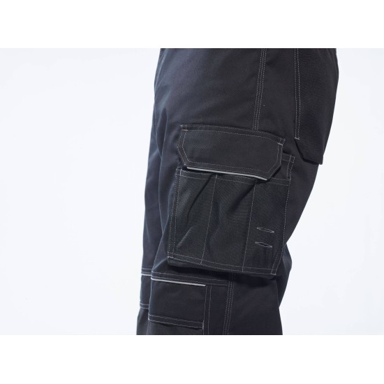 Pantaloni de lucru foarte rezistenti, buzunare pentru scule, tercot, 300g/m2, gama premium PW3 [T602] Negru