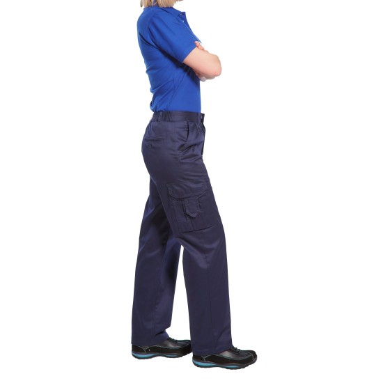 Pantaloni de lucru pentru femei, tercot, 210g/m2, buzunar lateral pe picior [C099] Negru
