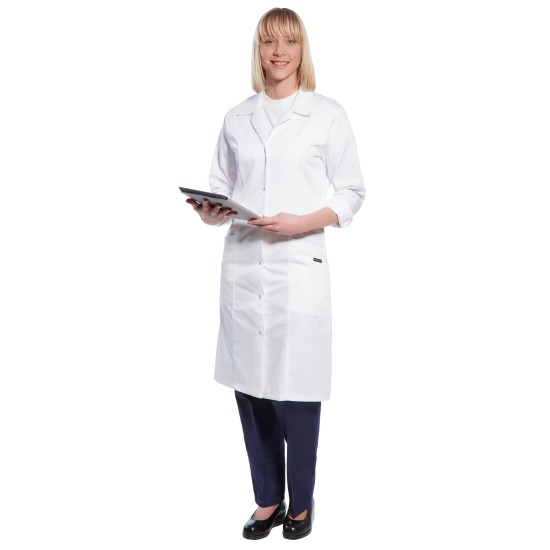 Halat medical pentru femei, calitate premium, tercot, 210g/m2 [LW56] Alb