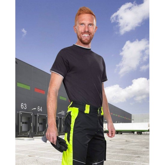 Pantaloni de lucru calitate premium, tercot kanvas 270g/m2 Neon Negru si galben Pantaloni de lucru calitate premium, tercot kanvas 270g/m2 Neon Negru si galben