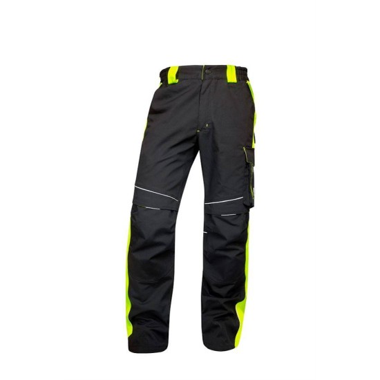 Pantaloni de lucru calitate premium, tercot kanvas 270g/m2 Neon Negru si galben Pantaloni de lucru calitate premium, tercot kanvas 270g/m2 Neon Negru si galben