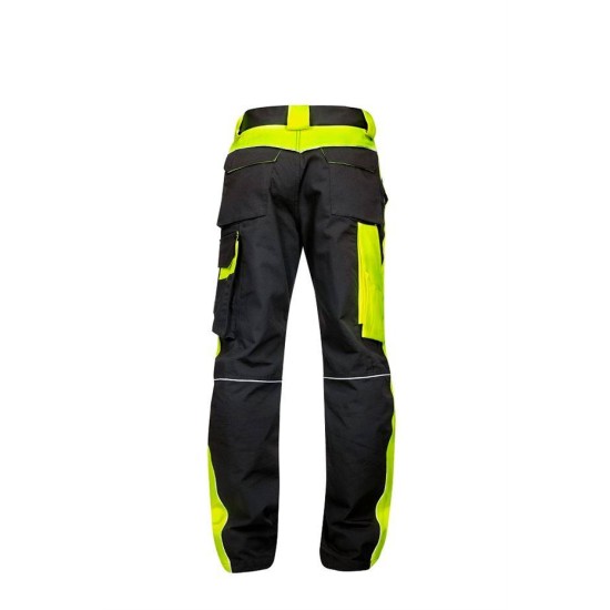 Pantaloni de lucru calitate premium, tercot kanvas 270g/m2 Neon Negru si galben Pantaloni de lucru calitate premium, tercot kanvas 270g/m2 Neon Negru si galben