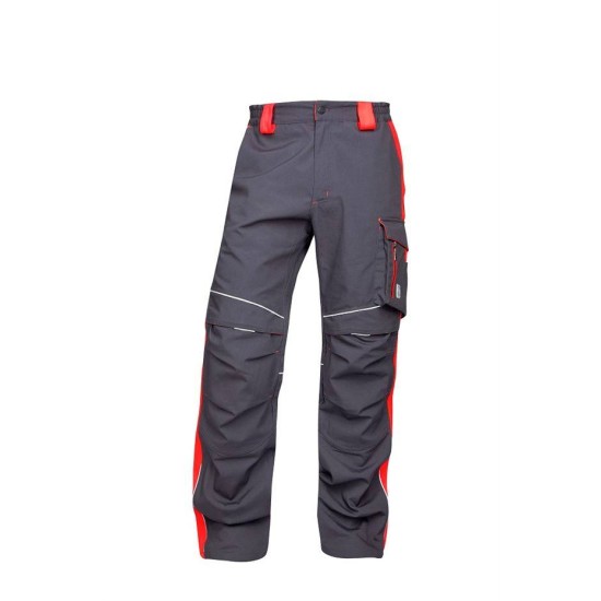 Pantaloni de lucru calitate premium, tercot kanvas 270g/m2 Neon Gri si rosu