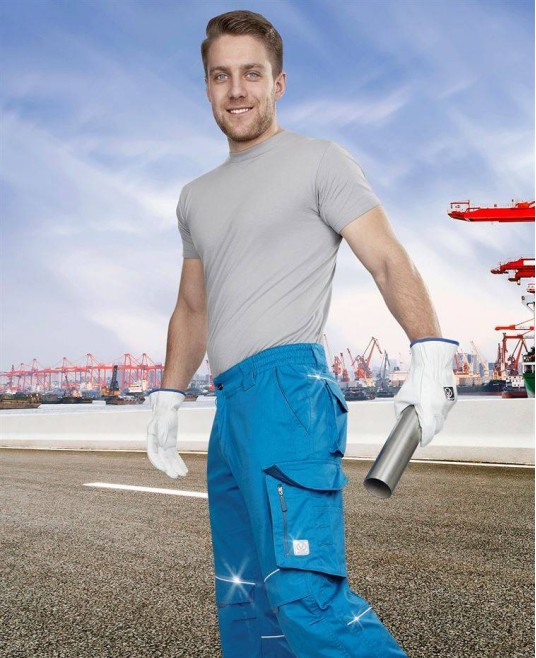 Pantaloni de lucru vara calitate excelenta, tercot 200g/m2, Albastru deschis
