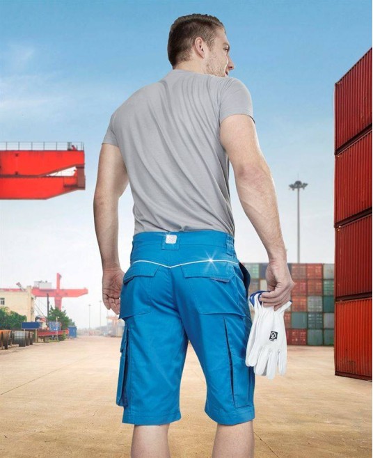 Pantaloni scurti de lucru, calitate excelenta, tercot 200g/m2, Albastru deschis