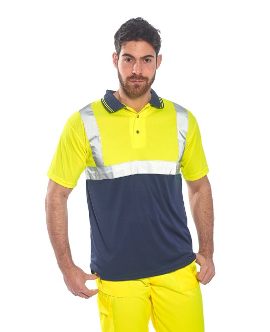 Tricou Polo Doua tonuri, Galben si bleumarin