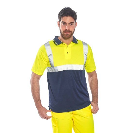 Tricou Polo Doua tonuri, Galben si bleumarin Tricou Polo Doua tonuri, Galben si bleumarin
