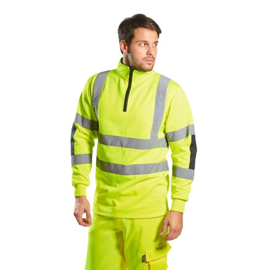 Hanorac HiVis reflectorizant cu fermoar scurt, 300g/m2 [B308] Galben