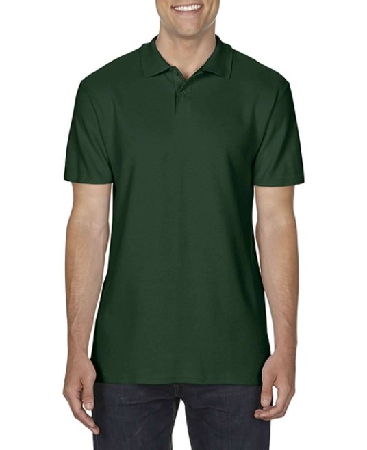Tricou polo Gildan softstyle, 100% bumbac, densitate 177g/m2, inchidere cu 2 nasturi Verde inchis