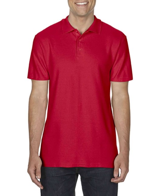 Tricou polo Gildan softstyle, 100% bumbac, densitate 177g/m2, inchidere cu 2 nasturi Rosu