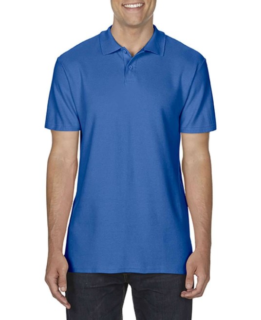 Tricou polo Gildan softstyle, 100% bumbac, densitate 177g/m2, inchidere cu 2 nasturi Albastru regal