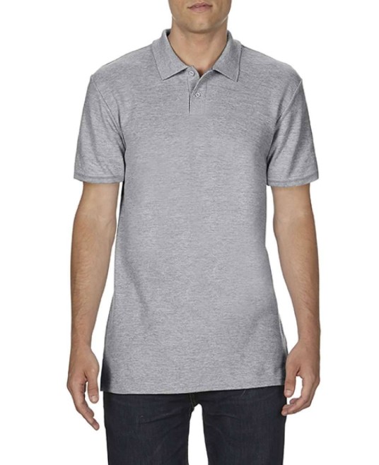 Tricou polo Gildan softstyle, 100% bumbac, densitate 177g/m2, inchidere cu 2 nasturi Gri