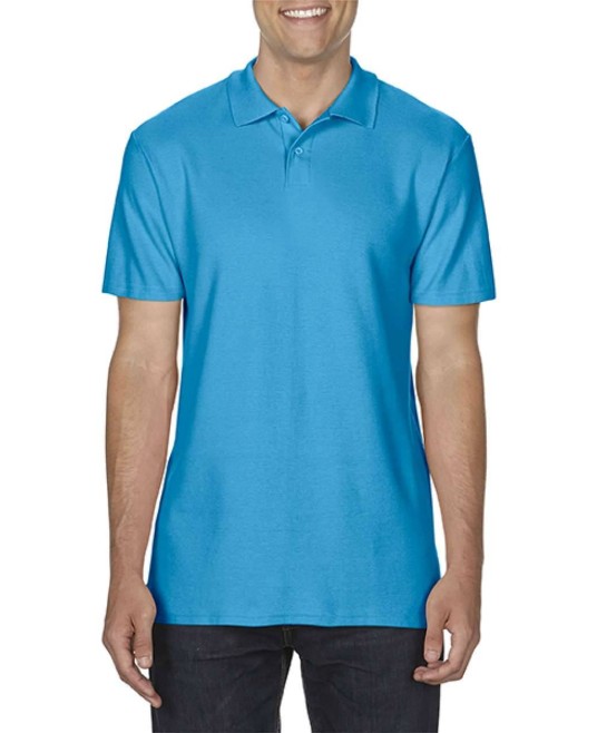 Tricou polo Gildan softstyle, 100% bumbac, densitate 177g/m2, inchidere cu 2 nasturi Albastru deschis