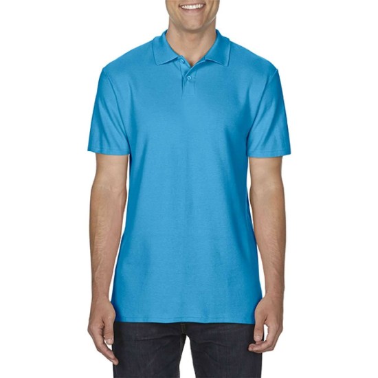 Tricou polo Gildan softstyle, 100% bumbac, densitate 177g/m2, inchidere cu 2 nasturi Albastru deschis