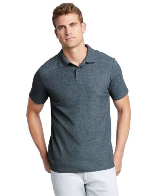 Tricou polo Gildan softstyle, 100% bumbac, densitate 177g/m2, inchidere cu 2 nasturi Gri inchis