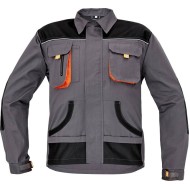 Jacheta de lucru Carl, tercot 235 g/m2, Gri cu portocaliu