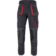 Pantaloni de lucru  Carl, tercot 235g/m2, Negru-rosu